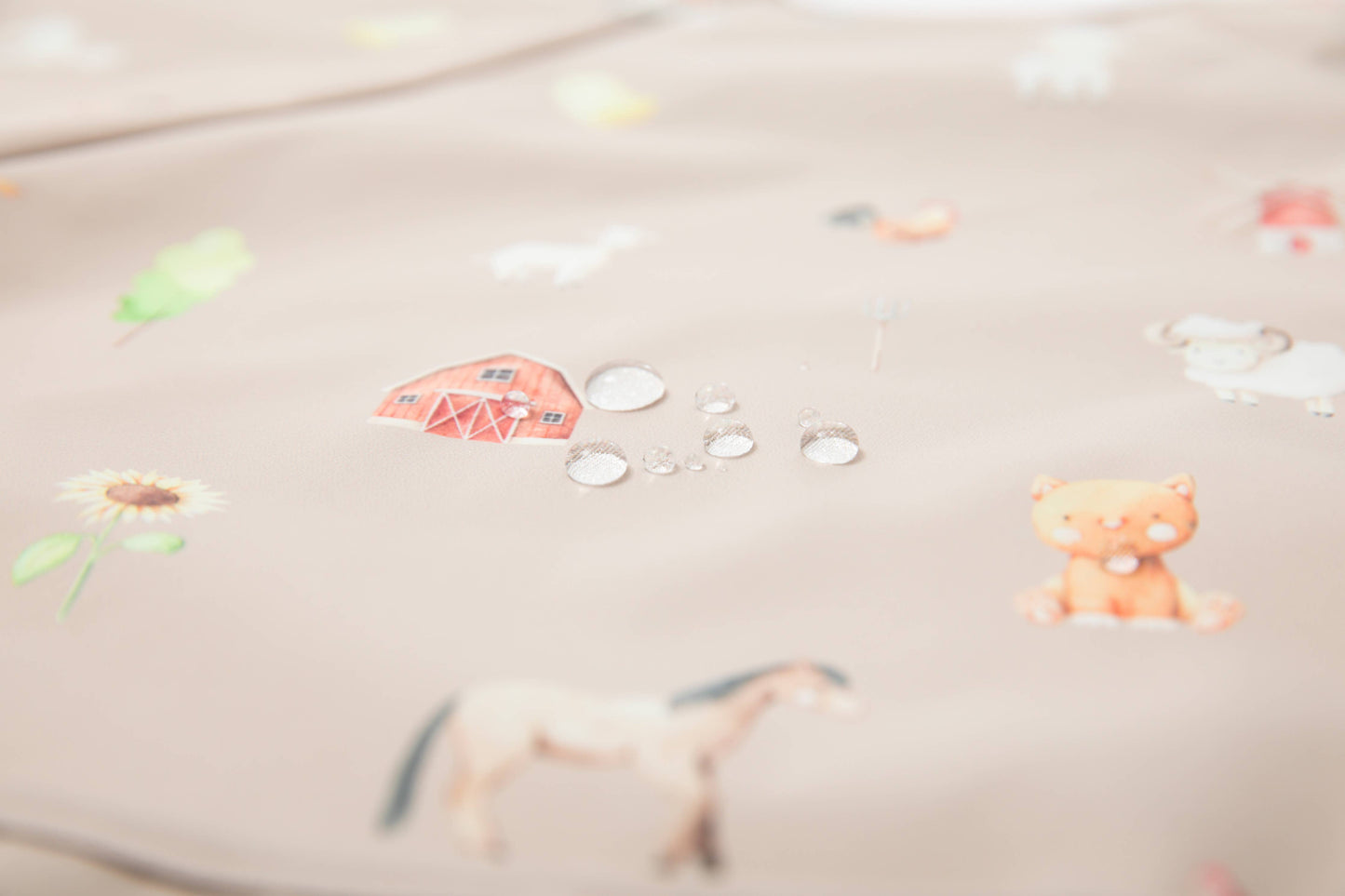 Smock Bib for Baby & Toddler Long Sleeve (Farm) back with velcro and cute animals adorable for babies and waterproof