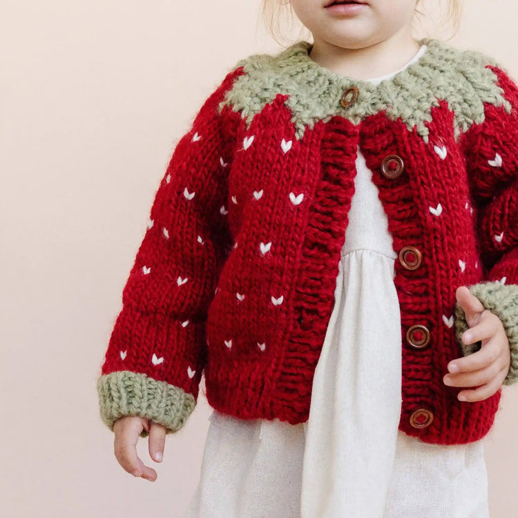 
                    
                      blueberry hill Strawberry Cardigan Red Baby Spring Fall Fruit Sweater
                    
                  