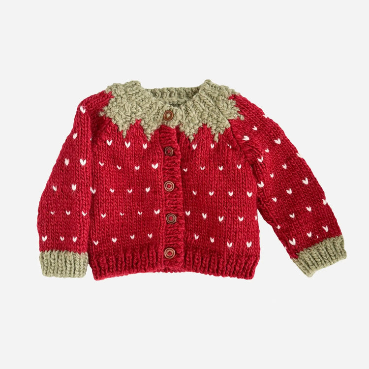 
                    
                      blueberry hill Strawberry Cardigan Red Baby Spring Fall Fruit Sweater
                    
                  