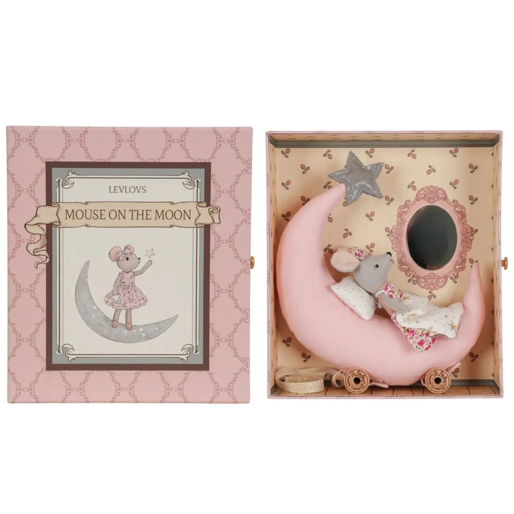 Sweet Dreams Mouse in the Moon Cotton Plush | LEVLOVS