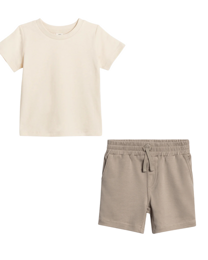 the con cream taupe toddler adventure outfit – Olive Sprout Kids
