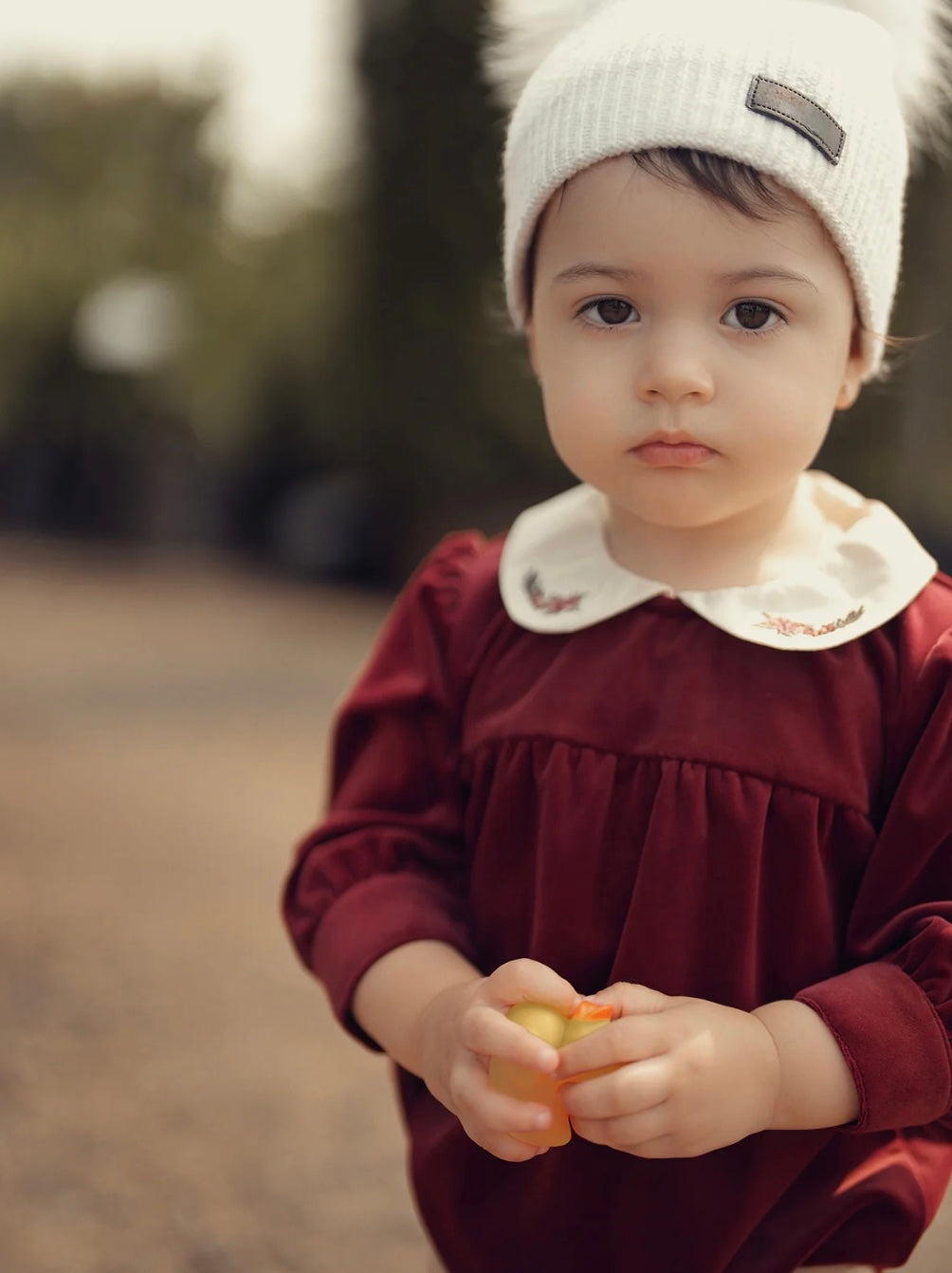 Velvet Peter Pan Collar Romper | Olive Sprout Kids