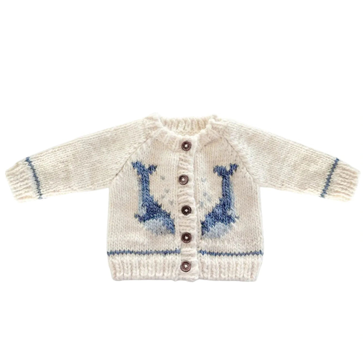 
                    
                      Blueberry Hill Whale Cardigan Nautical Blue Ocean Sweater
                    
                  