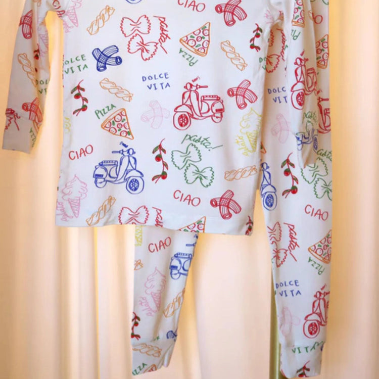 Amore Bamboo Two-Piece Pajamas italy themed for toddlers