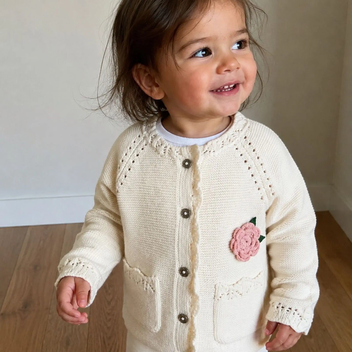 Viverano Anna Organic Cotton Baby Cardigan | Olive Sprout Kids