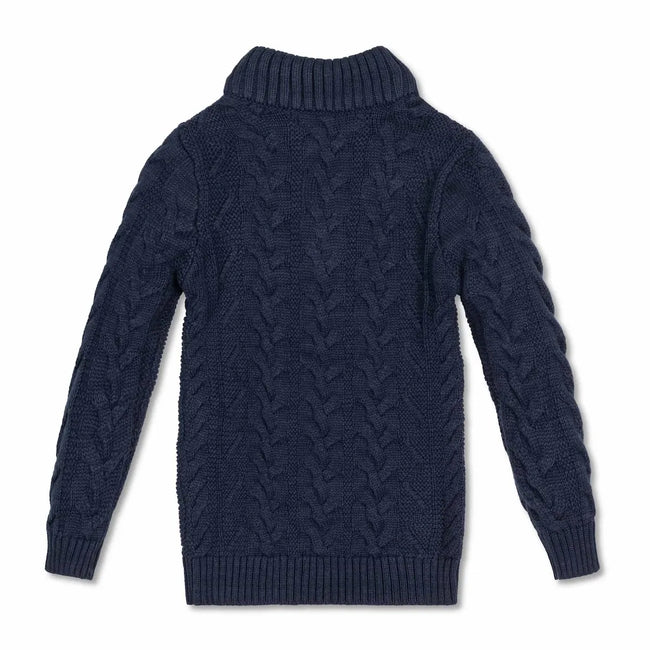 Mock Neck Cable Sweater (Organic Cotton) - Olive Sprout Kids