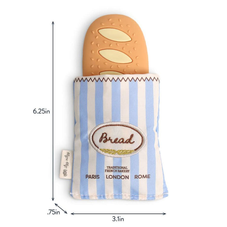 
                    
                      Itzy Ritzy Teensy Crinkle baby teether in baguette shape with silicone and crinkle fabric for babies 3 months and up
                    
                  