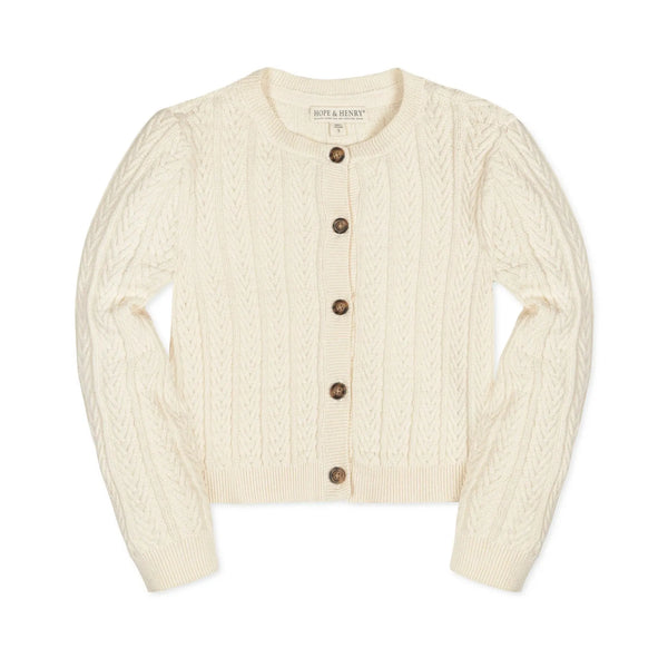 Organic Baby Cable Cardigan Baby featuring chevron cable knit texture for baby boys