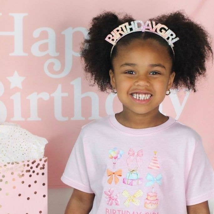 birthday girl glitter crown for toddlers and babies 