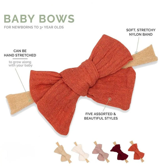 Autumn Bloom Headbands Set – 5 Baby Girl Bows for baby girls and toddler