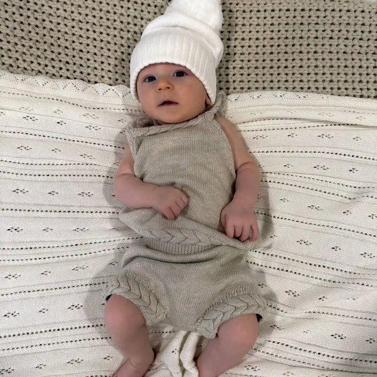 
                    
                      Shop the Braided Tank and Bloomers Set an 100% organic cotton baby two-piece set with braided tank detailing and matching bloomers.
                    
                  