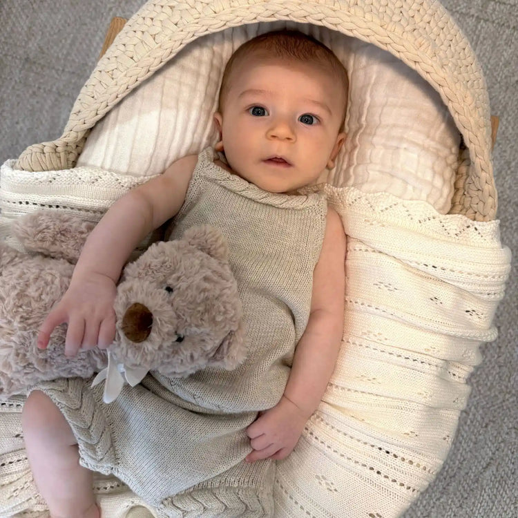 
                    
                      Shop the Braided Tank and Bloomers Set an 100% organic cotton baby two-piece set with braided tank detailing and matching bloomers.
                    
                  