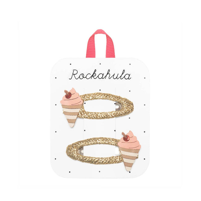 Very Cherry Ice Cream Clips by Rockahula Kids. Summer hair accessories for girls.