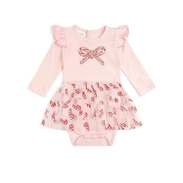 Candy Cane Confetti Tutu Bodysuit - Olive Sprout Kids