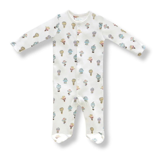 Cappadocia - close-up of Cappadocia hot air balloon cotton print on newborn o