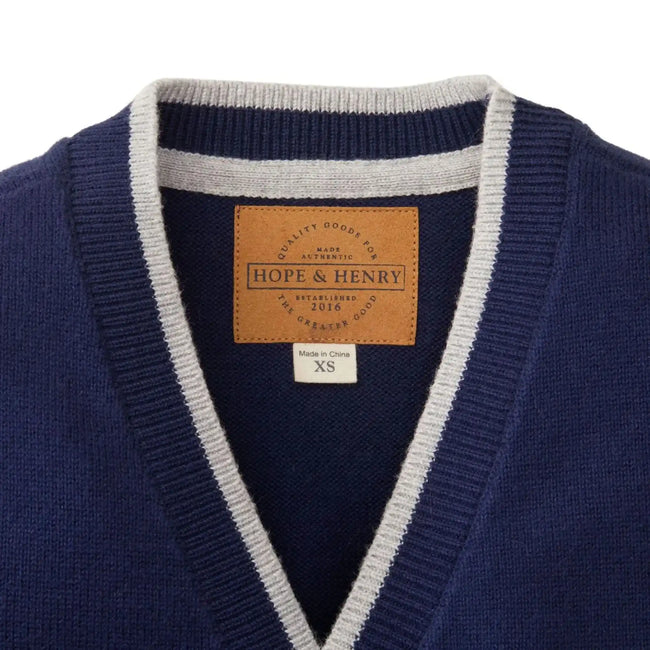 Tipped Organic Cardigan with Elbow Patches – Baby styled as a cozy organic knit sweater for baby boys