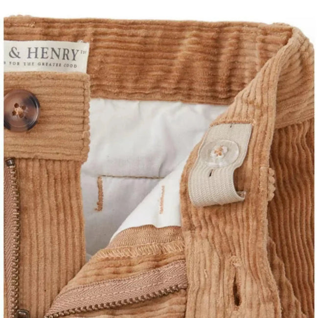Corduroy Pant - Medium Brown (Organic Cotton) - Olive Sprout Kids hope and henry toddler boy