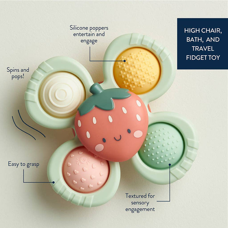 
                    
                      Itzy Ritzy Itzy Pop and Whirl strawberry sensory fidget toy with suction base and four textured silicone poppers for babies 6 months and up
                    
                  