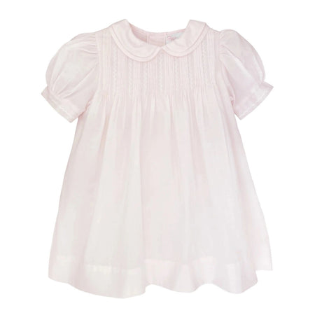 Pintuck & Featherstitch Dress Set & Bonnet for baby girls by petit ami and zubels