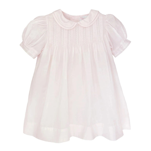 Pintuck & Featherstitch Dress Set & Bonnet for baby girls by petit ami and zubels