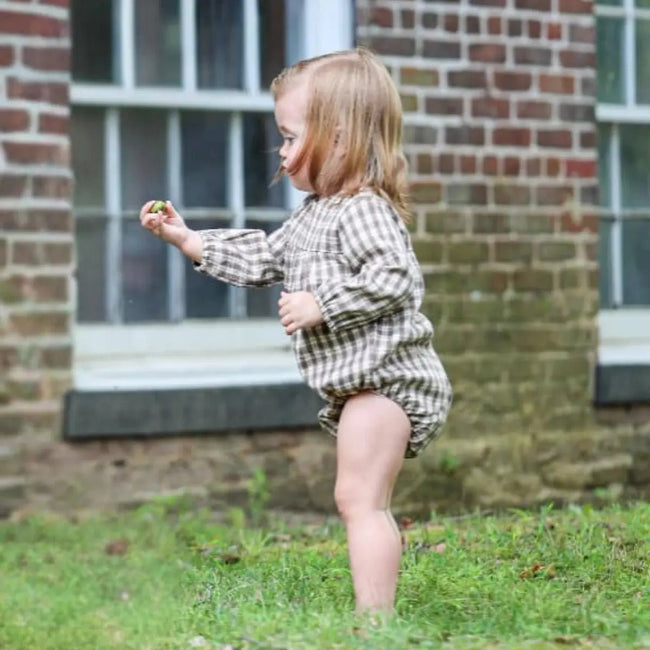 Fall Plaid Romper - Olive Sprout Kids