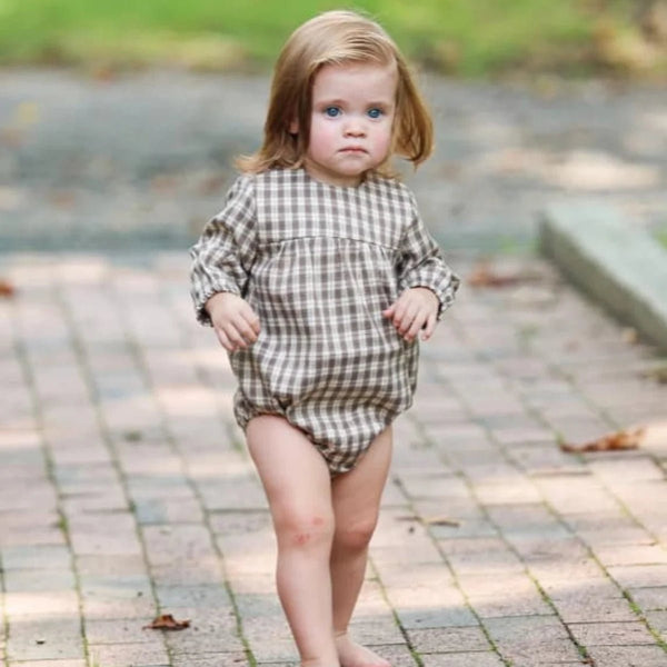 Fall Plaid Romper - Olive Sprout Kids