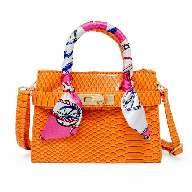 Faux Crocodile Scarf Handbag (3 colors) - Olive Sprout Kids