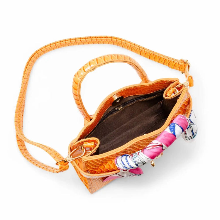 Faux Crocodile Scarf Handbag (3 colors) - Olive Sprout Kids