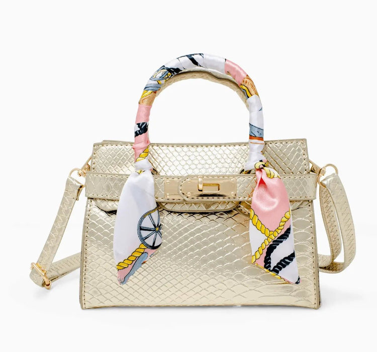 Faux Crocodile Scarf Handbag (3 colors) - Olive Sprout Kids