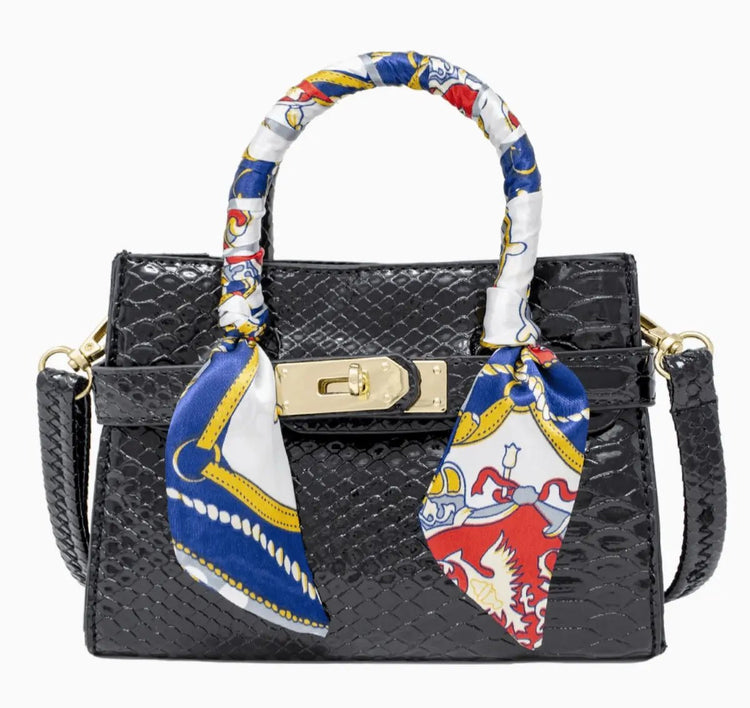 Faux Crocodile Scarf Handbag (3 colors) - Olive Sprout Kids