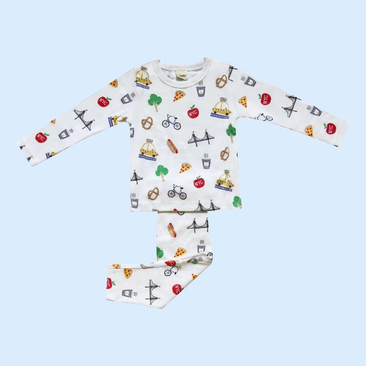 NYC Pajama Set Unisex (Organic Cotton) - Olive Sprout Kids
