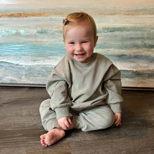 Organic Cotton Jogger Set - Olive Sprout Kids