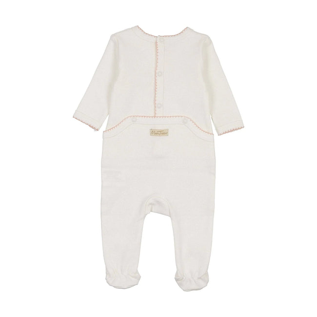 Heirloom Blossom Footie & Hat Set Ivory & Pink - Olive Sprout Kids