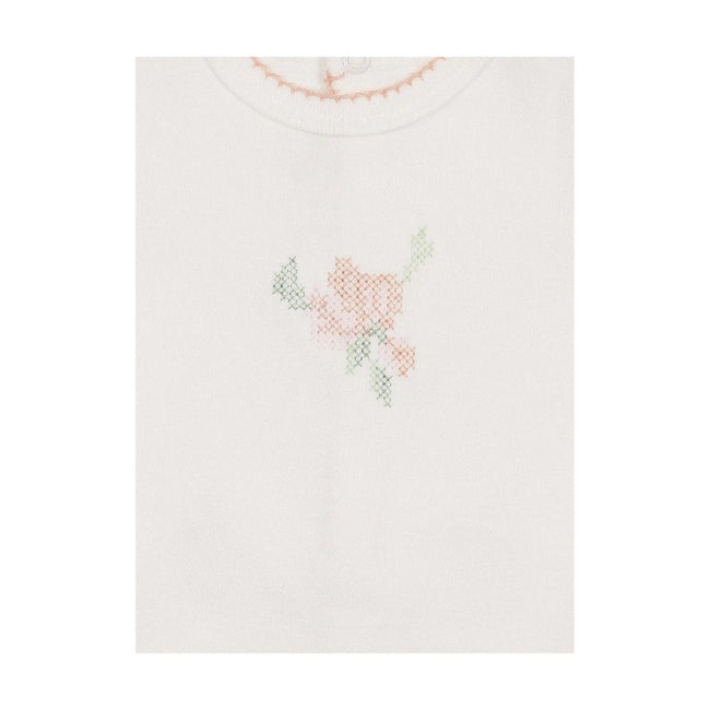 Heirloom Blossom Footie & Hat Set Ivory & Pink - Olive Sprout Kids