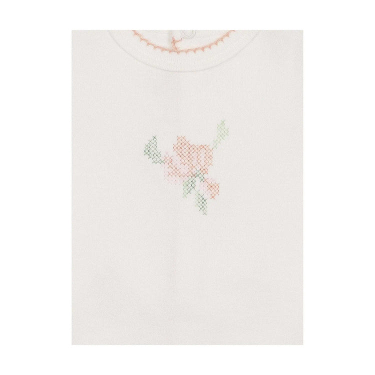 Heirloom Blossom Footie & Hat Set Ivory & Pink - Olive Sprout Kids