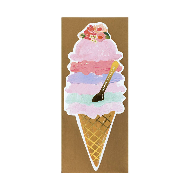 Ice Cream Cone Happy Birthday  Card