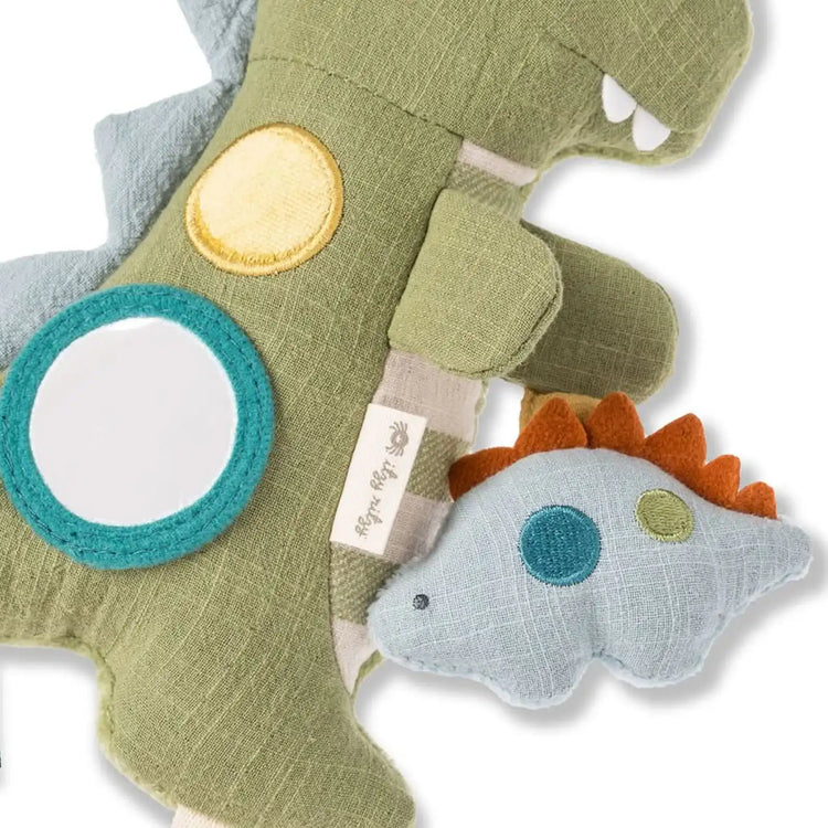 
                    
                      Bitzy Traveler Sensory Toy (Dinosaur), Itzy Ritzy plush dinosaur car seat and stroller toy with crinkle, jingle, and peek-a-boo features
                    
                  