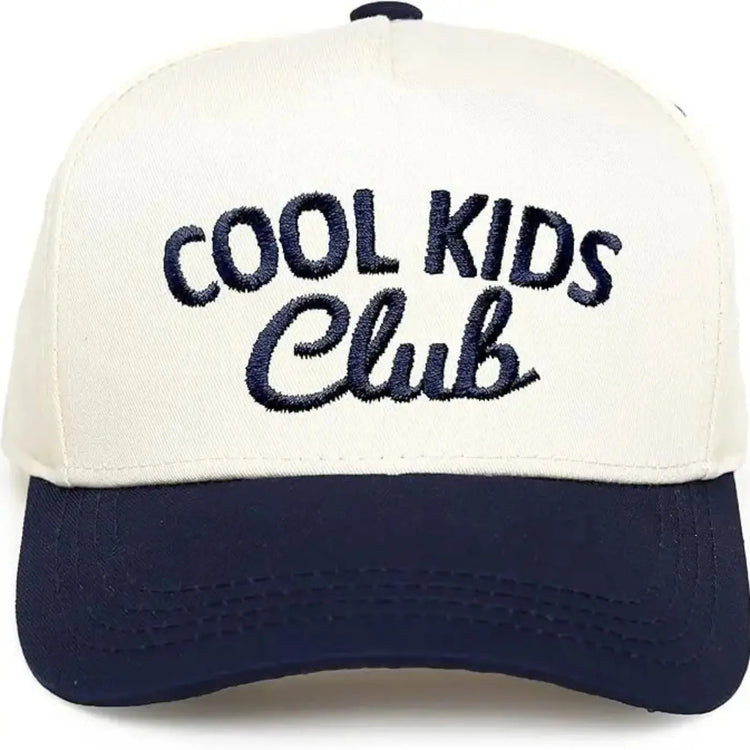 Kids Baby Trucker Baseball Cap Cool Kids Club (Navy/Beige)