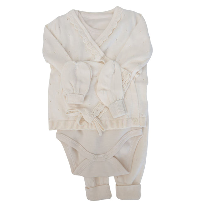 Kimono-Style Baby Knit Gift Set (6 Piece) Organic Cotton
