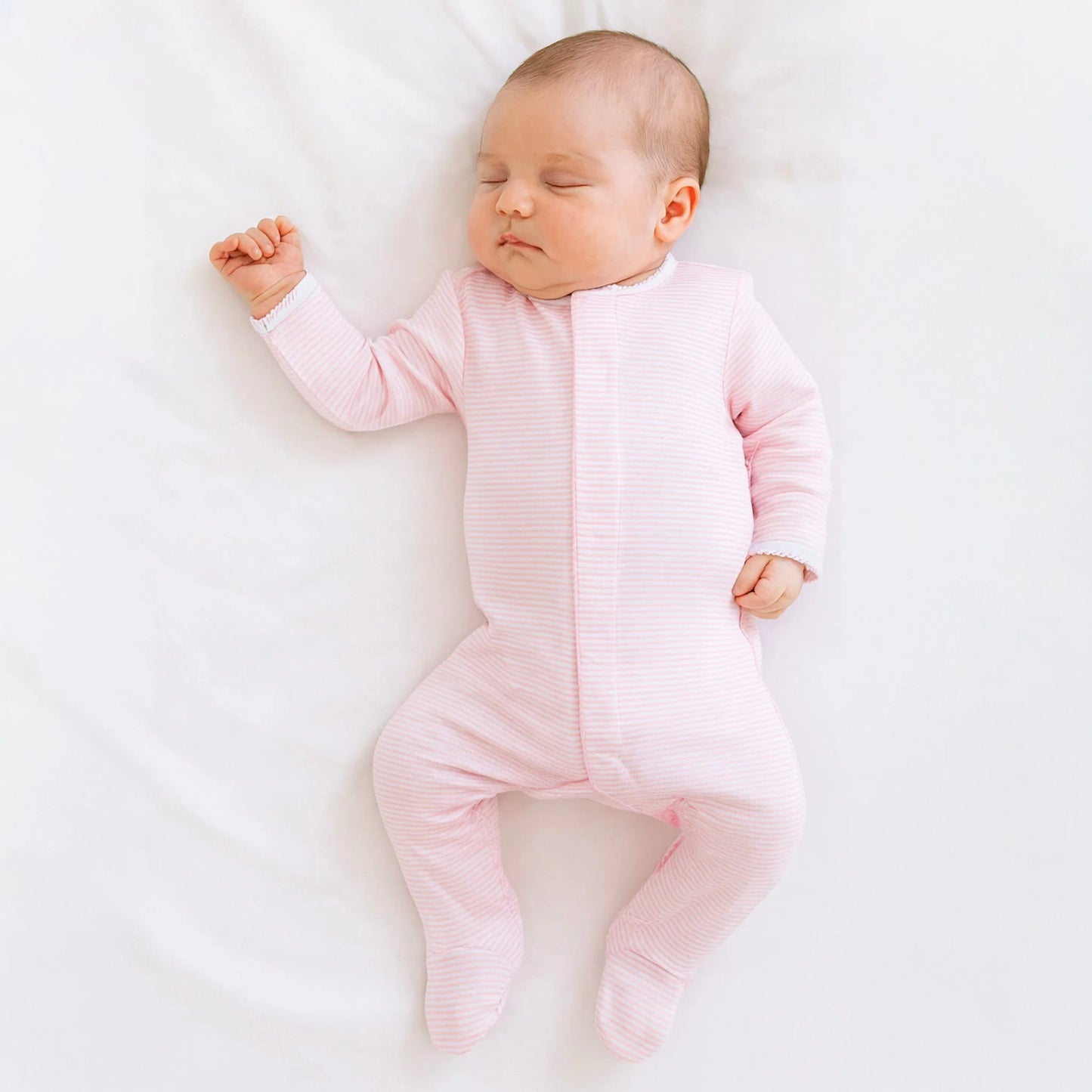 pink zipper footie girls pima cotton| Olive Sprout Kids