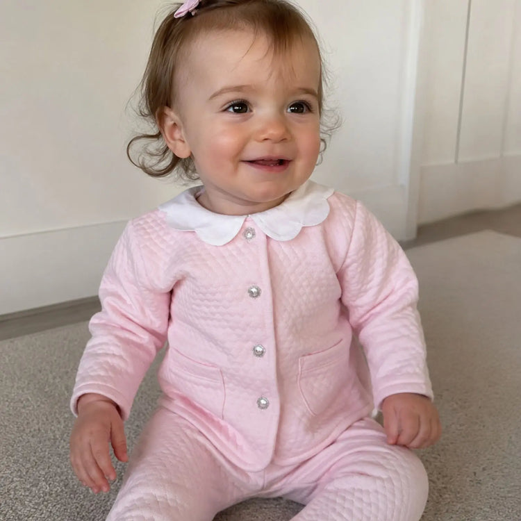 Nellapima Pink Baby Girl Set Pima Cotton Two-Piece | Olive Sprout Kids