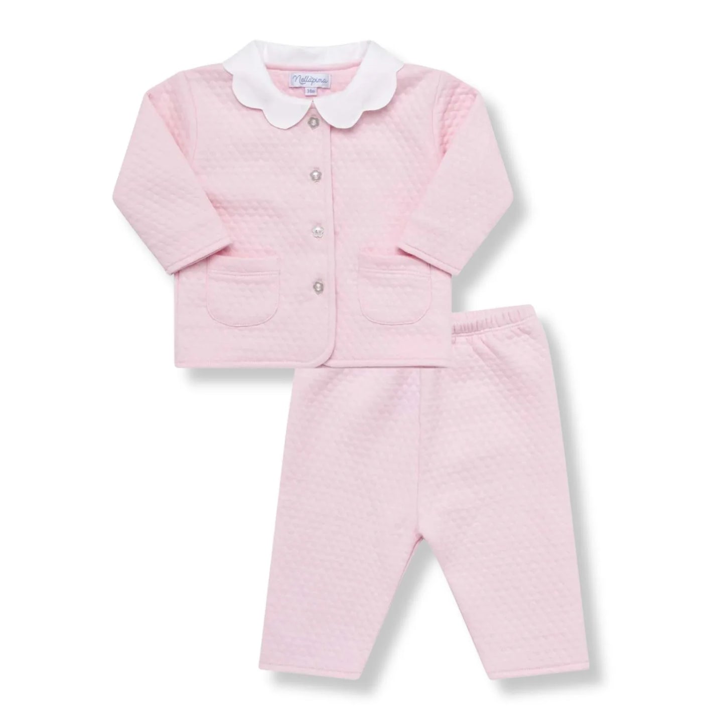 Nellapima Pink Baby Girl Set Pima Cotton Two-Piece | Olive Sprout Kids