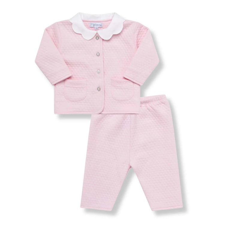 Nellapima Pink Baby Girl Set Pima Cotton Two-Piece | Olive Sprout Kids