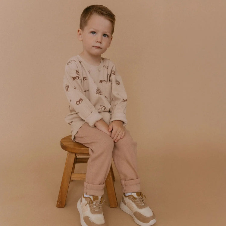 Organic Farm Print Tee & Foldover Pants Set Boy | Olive Sprout Kids