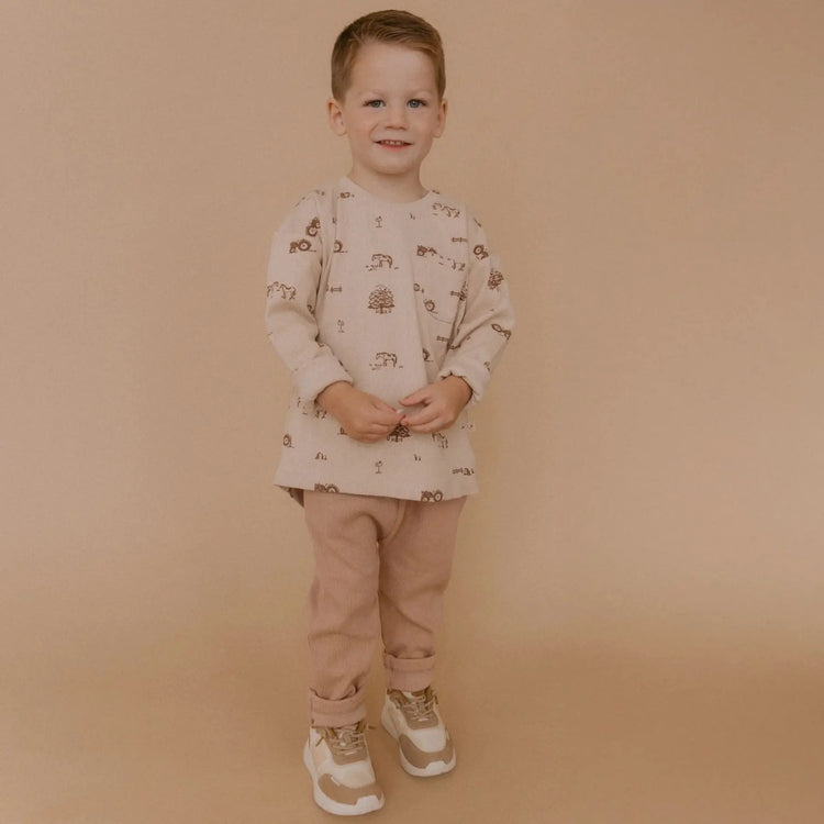 Organic Farm Print Tee & Foldover Pants Set Boy | Olive Sprout Kids