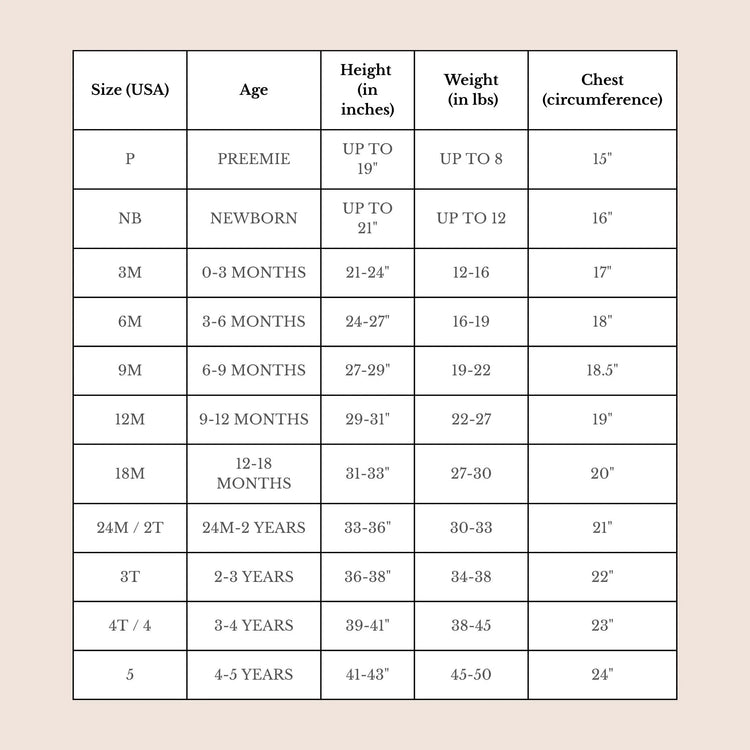petit ami size guide