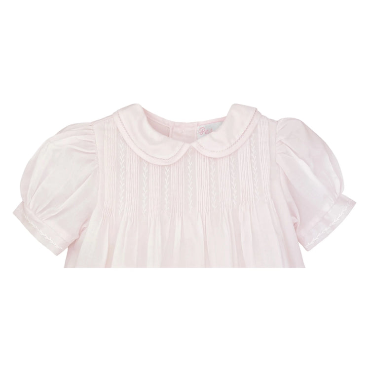 Dress with Pintucks and Featherstitching worn as a traditional baby girl dress for special occasions