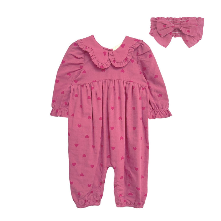
                    
                      Baby Girl Pink Romper and Headband Set Cotton Blend Mabel and Honey
                    
                  