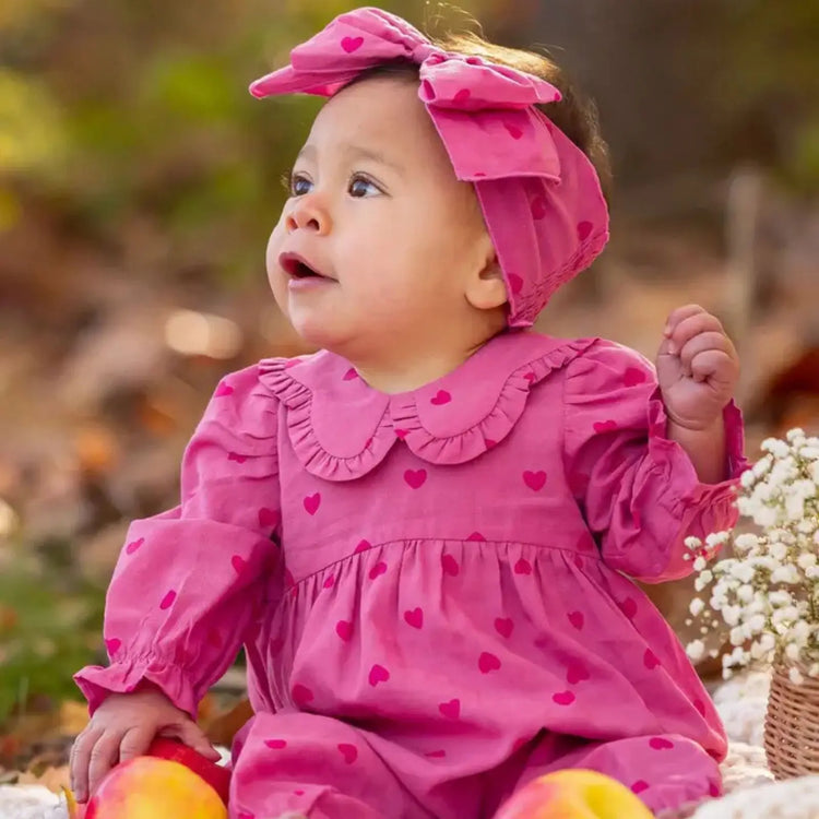 
                    
                      Baby Girl Pink Romper and Headband Set Cotton Blend Mabel and Honey
                    
                  