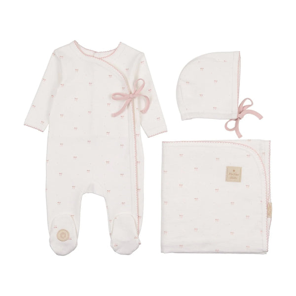 Pink Bow Wrap Layette Set - Olive Sprout Kids